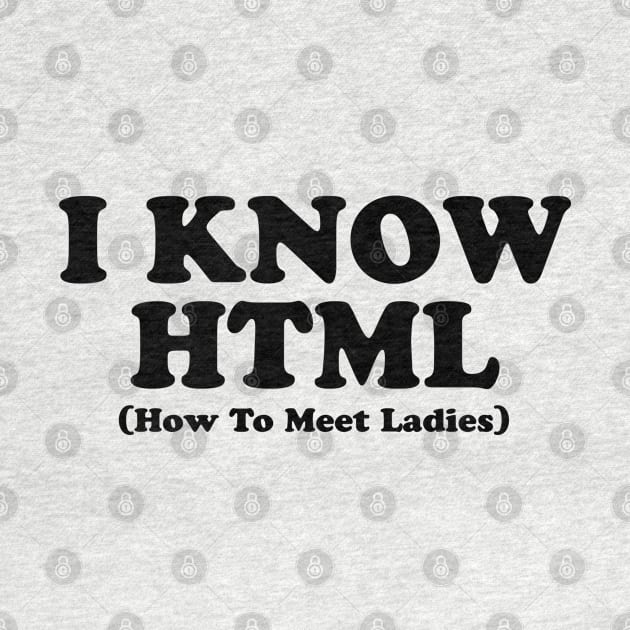 I KNOW HTML by geeklyshirts